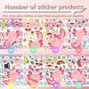 32 Pcs Axolotl Make a Face Sticker Make Your Own Cute Axolotl Stickers Cartoon Pink Animal Vinyl Waterproof Stickes for Birthday Party School Activity view 4