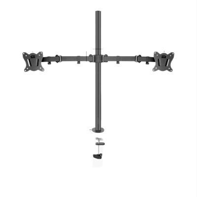 ADPVRLUQ 80cm DL-T902-280II Full Motion Dual Monitor Desk Stand 10"-27" Clamp Grommet Hole Base PC Mount Foldable Arm 12kg(DL-T902-280-G)