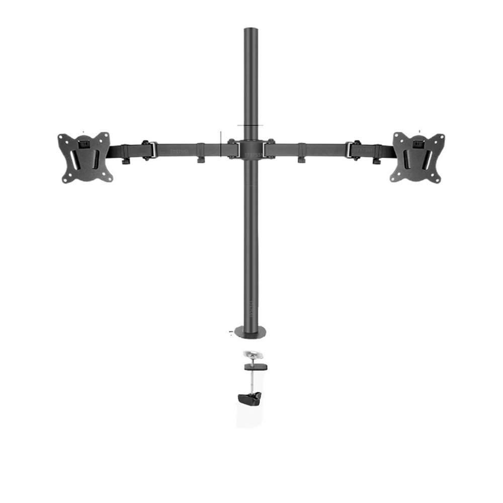 ADPVRLUQ 80cm DL-T902-280II Full Motion Dual Monitor Desk Stand 10"-27" Clamp Grommet Hole Base PC Mount Foldable Arm 12kg(DL-T902-280-G)