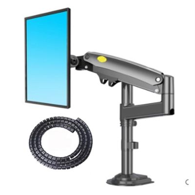 ADPVRLUQ H100 22-35 Inch Monitor Stand Arm Gas Spring Full Motion LCD TV Mount 2-12kg Double Arm Clamp Bracket(with Cable Cover)