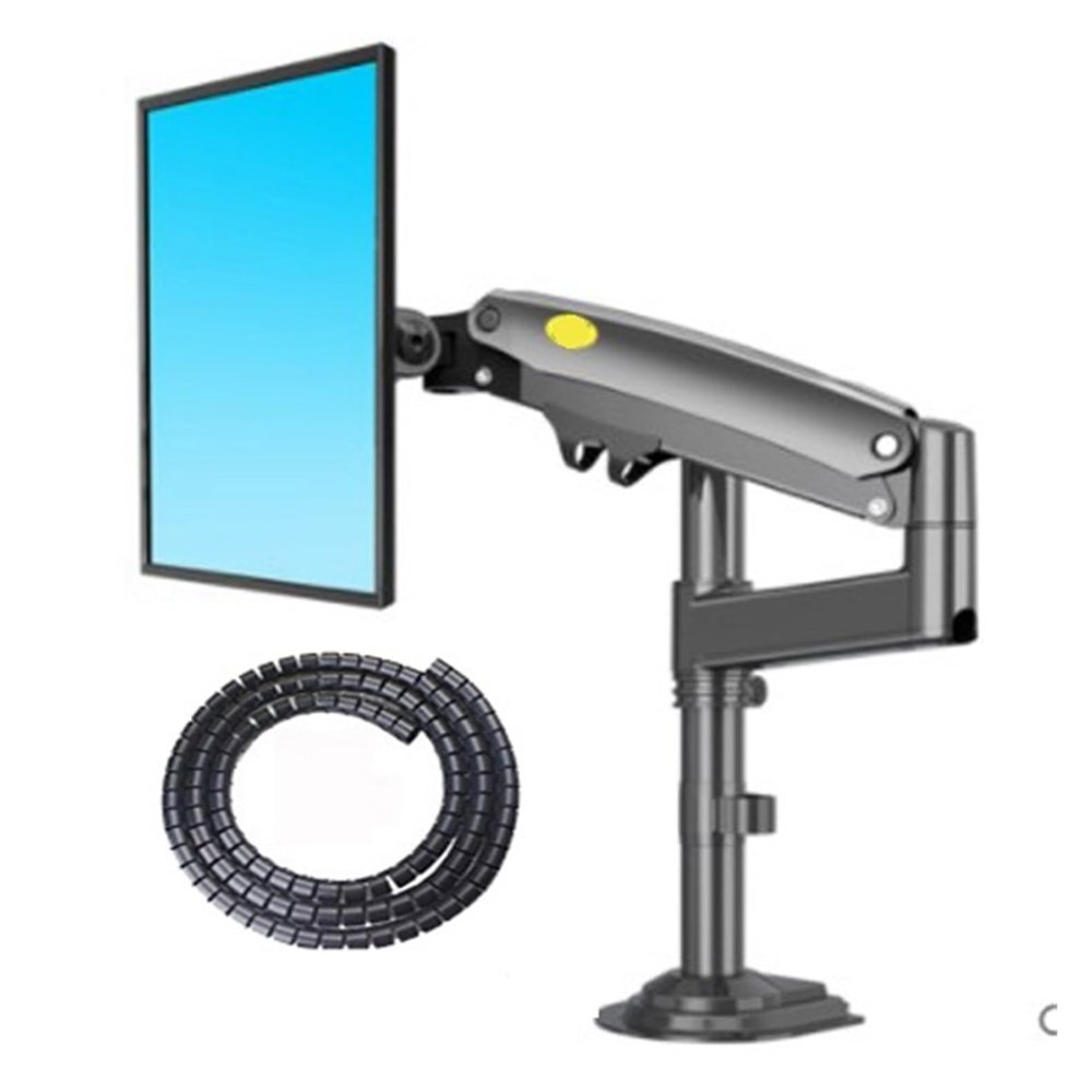 ADPVRLUQ H100 22-35 Inch Monitor Stand Arm Gas Spring Full Motion LCD TV Mount 2-12kg Double Arm Clamp Bracket(with Cable Cover)