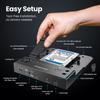 GRAUGEAR SATA SSD/HDD to M.2 NVMe Docking Station, USB-C 10Gbps Clone Station for M.2 NVMe SSD to SATA 2.5/3.5 SSD & HDD Converter, Offline Cloning, Tool-Free, Built-in Cooling Fan view 2