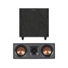 Klipsch Home Theater Bundle: R-52C Center Channel Speaker and R-80SWi Wireless Subwoofer - Powerful Audio Combo for Immersive Sound view 1