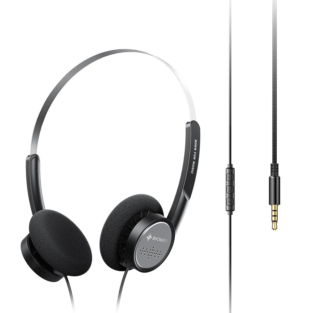 FiiO Snowsky Wind 3.5mm ON-Ear Headphones for Recording Gaming with Microphone, 40mm Diaphragms Driver,HiFi Sound (Black)