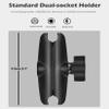 Aluminum Alloy Double Socket Arm 3.7" Compatible with RAM Mounts B Size 1" Ball Adapetr Componentswith Phone Mount for Navigator/Action Camera view 3