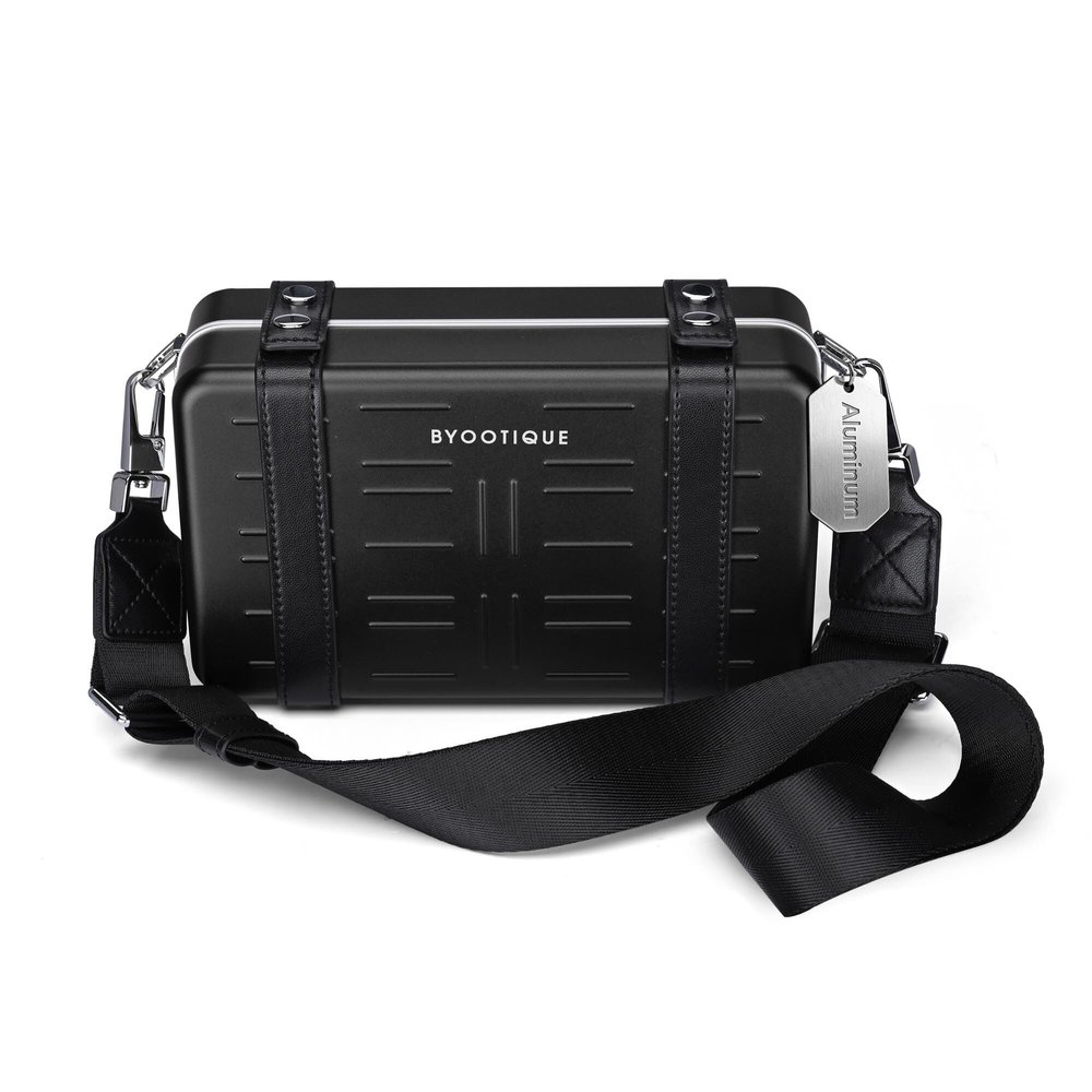 BYOOTIQUE Aluminum Hard Shell Purse with Strap Cosmetic Makeup Case Travel