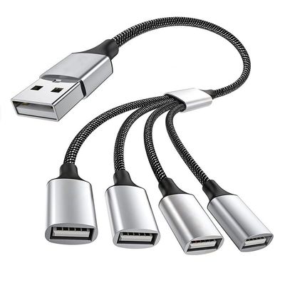 BOXUWFO HONGP USB Hub 2.0 USB Splitter 4 Port Power Adapter Cable Multiple Expander Dual USB Keyboard Printer(A to 4 USB 0.25m)
