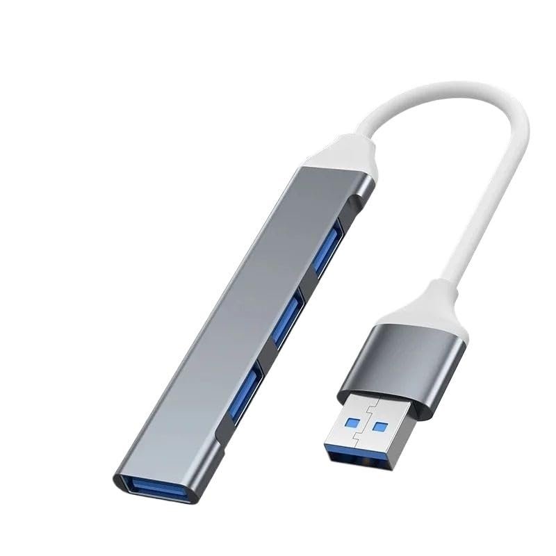 BOXUWFO HONGP USB TY>pe C HUB USB3.1 Multi 4 Port 4 in 1 Aluminum Alloy Splitter Adapter(USB Grey HUB)