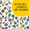 100pcs Alien Stickers - Alien Sticker for Adults, Phone Waterproof Decals for Water Bottles Laptop Luggage Computer Scrapbooking Teens Adult Girls Kids Funny Party Birthday Decorations view 2