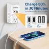 20W PD Fast Charging Wall Outlet with USB Ports (2C2A), Electrical Outlet Extender, Surge Protector, Wall Plug Adapter for Multiple Devices, Wall Socket Expander view 2