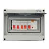 Circuit Breaker Box Set, 4 Way Garage Caravan Consumer Unit: 1 Residual Current Device 4 Miniature Circuit Breaker (63A 30mA RCD 4MCB 2*6A+20A+32A), Waterproof Distribution Box for Garage and Caravan view 1
