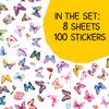 100pcs Butterfly Stickers, Waterproof Decals for Water Bottles Laptop Luggage Computer Scrapbooking Party Birthday Decorations view 2