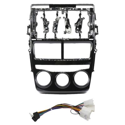 QIDALASER Car Radio Frame 9 Inch Fascia Adapter Android Dash Fitting Panel Kit for Toyota Vios Yaris 2017-2019 (Left MT Cable)