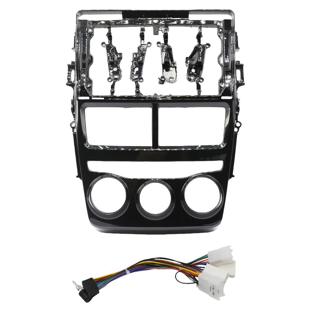 QIDALASER Car Radio Frame 9 Inch Fascia Adapter Android Dash Fitting Panel Kit for Toyota Vios Yaris 2017-2019 (Left MT Cable)