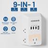 20W PD Fast Charging Wall Outlet with USB Ports (3C1A), Electrical Outlet Extender with Night Light, Surge Protector, Wall Plug Adapter for Multiple Devices, Wall Socket Expander view 3