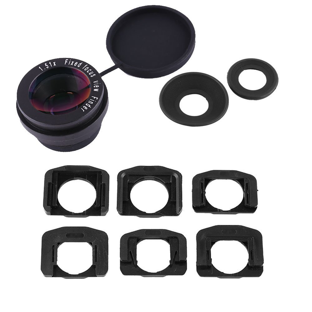 Viewfinder Eyepiece Magnifier 1.51X Zoom Easy Focus for Short Long Sighted People Black for DSLR Camera