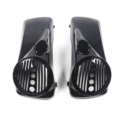 DFMT 8" Speaker Lids w/Tweeter Port Fit for Harley 1994-2013 Touring Models Street Glide Electra Glide Road Glide Saddlebags Speaker Lid 94-13 - Vivid Black