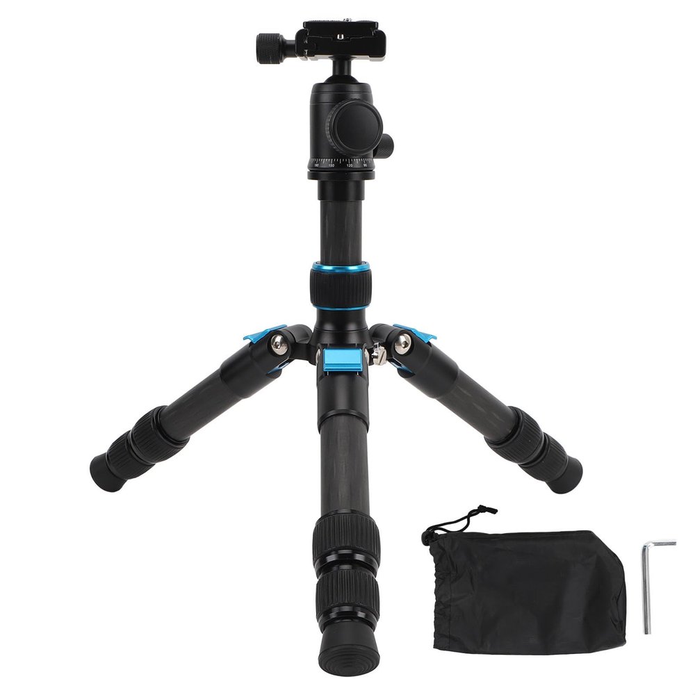 Carbon Fiber Desktop Camera Tripod Extendable Ball Head for Mini DSLR Camera Tripod for Tabletop Photography