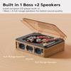 CARONSORT CD Player Music Box with Bluetooth Nostalgic Retro Portable CD Players for Home, HiFi Speakers Music Player FM Radio Wired and Remote Control-Walnut Yellow view 2