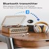 CARONSORT CD Player Music Box with Bluetooth Nostalgic Retro Portable CD Players for Home, HiFi Speakers Music Player FM Radio Wired and Remote Control-Walnut Yellow view 3