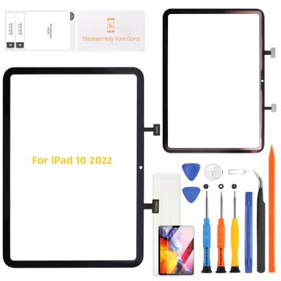 A-MIND For iPad 10th Gen 2022 10.9" Touch Screen Digitizer Replacement - (No LCD) Glass Front Panel Only A2757 A2777 A2696 With Tools Black