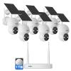 Hiseeu Solar Camera Wireless Outdoor, Home Security Camera System, 2.4G & 5G WiFi, Solar-Powered 4MP 6 Cam-Kit, Color Night Vision, 360 View, Pan & Tilt, 1TB HDD, No Subscription view 1