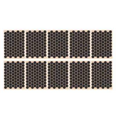 Hexagon Grip Decal Sticker Ultra Thin Sweat Absorption Non Slip for Keyboard Mobile Phone Black 10PCS