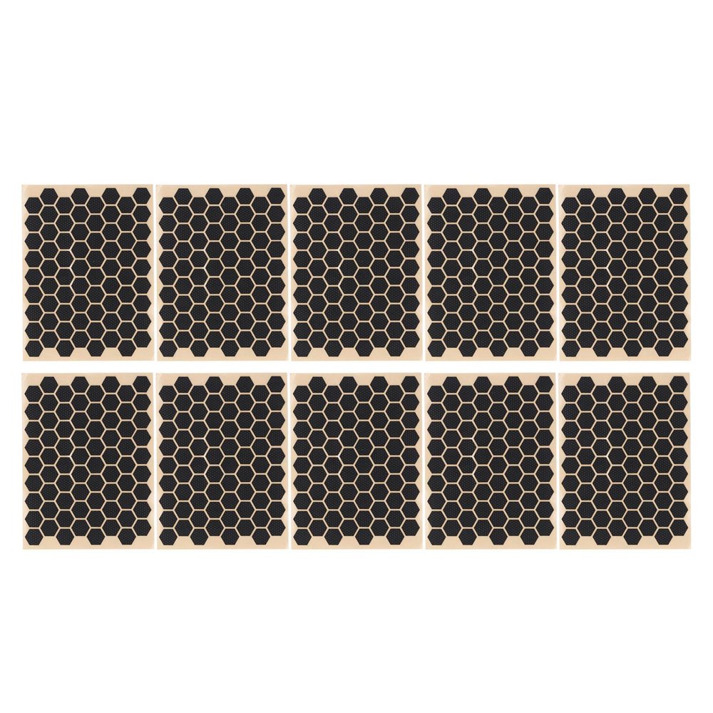 Hexagon Grip Decal Sticker Ultra Thin Sweat Absorption Non Slip for Keyboard Mobile Phone Black 10PCS