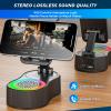 Cell Phone Stand with Bluetooth Speaker - Wireless Bluetooth Speaker with 360 Rotatable Phone Holder, Multifunctional Adjustable Stand with Charging Compatible with Tablet for Home Desk (Black) view 3