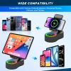 Cell Phone Stand with Bluetooth Speaker - Wireless Bluetooth Speaker with 360 Rotatable Phone Holder, Multifunctional Adjustable Stand with Charging Compatible with Tablet for Home Desk (Black) view 4