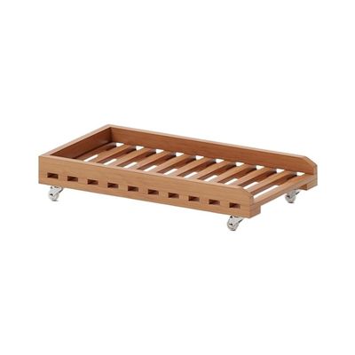 LIBANGRONG-888 CPU Stand CPU Stand, Office Storage Shelf, Portable, Movable PC Host Holder, Holder, Shelf, Heat Dissipation Shelf with Wheels, Computer Mid Tower Case (Natural)
