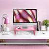 CalorMixs Ergonomic Acrylic Monitor Stand with Storage - Bright Pink Desktop Organizer for Back Pain Relief & Space Saving, Stylish & Modern Desktop Organizer(Home/Office Use) view 2