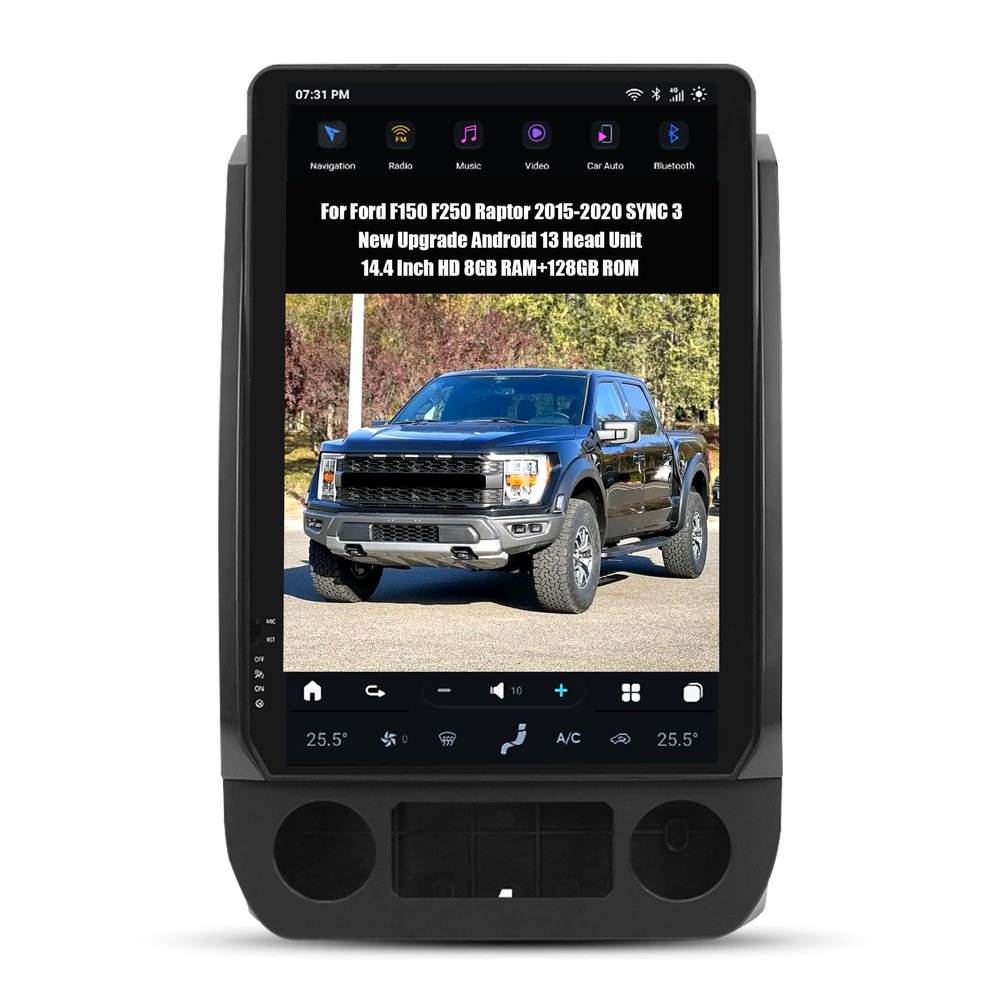 AUCARAUTO AuCar for Ford F150 F250 Raptor 2015-2020 (SYNC 3 System) 14.4 Inch Touch Screen Android 13 Car Radio GPS Navigation, Car Head Unit Multimedia Player Wireless Carplay Android Auto 8GB+128GB