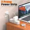 2 Prong Power Strip, WRXDMC 2 Prong to 3 Prong Outlet Adapter,1400J Two Prong Surge Protector,10ft Extension Cord, 6 AC Outlets with 1 USB C Ports and 2 USB A Port, Wall Mountable, Ideal for Old House view 2