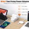 2 Prong Power Strip, WRXDMC 2 Prong to 3 Prong Outlet Adapter,1400J Two Prong Surge Protector,10ft Extension Cord, 6 AC Outlets with 1 USB C Ports and 2 USB A Port, Wall Mountable, Ideal for Old House view 4