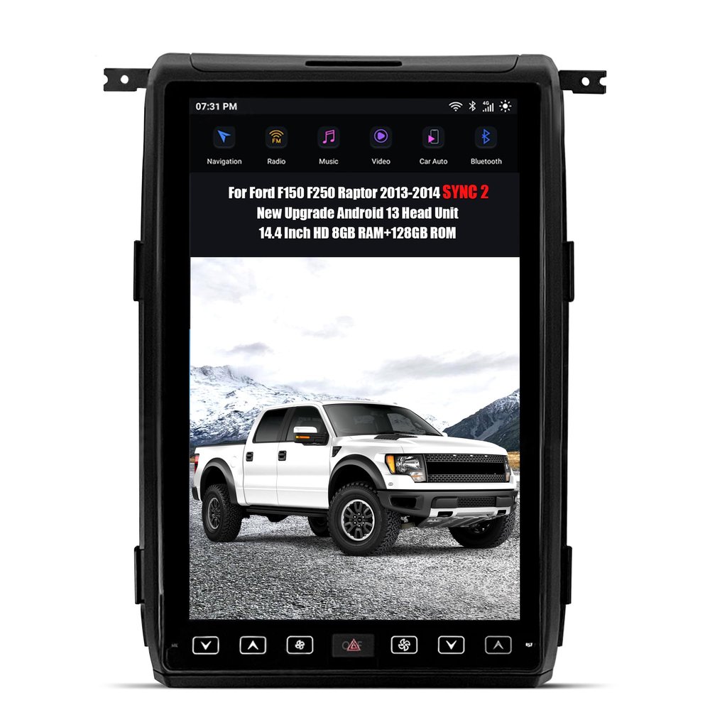 AUCARAUTO AuCar for Ford F150 F250 Raptor 2013-2014 (SYNC 2 System) 14.4 Inch Touch Screen Android 13 Car Radio Head Unit, Car Multimedia Player GPS Navigation Wireless Carplay Android Auto 8GB+128GB