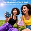 XLEADER X8, Upgraded, Portable Bluetooth Speaker, Certified IP67 Waterproof Shower Speaker, Silicone Case, 10W Bass, 24Hrs Playtime, Small, Floating, RGB Lights, Clip, for Pool Beach Kayak, Sea Blue view 3