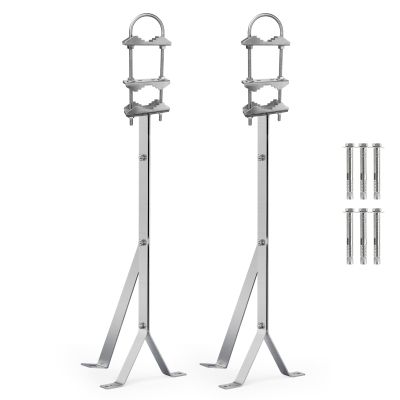 24 Inch Antenna Wall Mount Stainless Steel Stand Off Wall Mast Mount Clamps Windproof Antenna Mounting Bracket (24 inch(Pole to Pole))