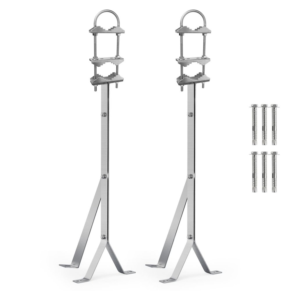 24 Inch Antenna Wall Mount Stainless Steel Stand Off Wall Mast Mount Clamps Windproof Antenna Mounting Bracket (24 inch(Pole to Pole))