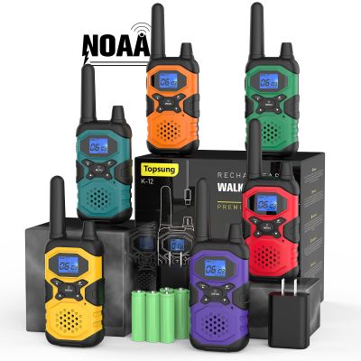 Topsung Walkie Talkies for Adults Long Range Rechargeable 6 Pack with NOAA