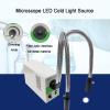 Fiber Optic Microscope Illuminator, 30W LED Cold Light Source Dual Gooseneck Lights, Brightness Adjustable, with Cooling Fan, for Stereo Zoom Microscopio view 2