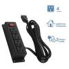 2Pack Wall Mount Power Outlet Strip, 4 Outlet Mountable Power Strip with Switch, Under Desk Power Strip Connect with 6ft Cord Mount Under Desk, Workbench, Nightstand, Dresser, Table.(Black) view 2