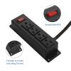 2Pack Wall Mount Power Outlet Strip, 4 Outlet Mountable Power Strip with Switch, Under Desk Power Strip Connect with 6ft Cord Mount Under Desk, Workbench, Nightstand, Dresser, Table.(Black) view 4