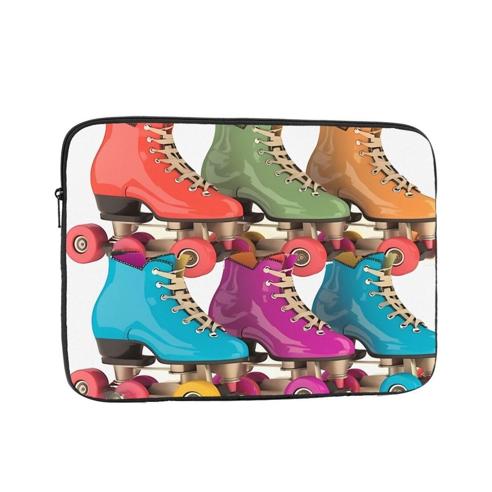 12 Inch Laptop Sleeve Bag Waterproof Shockproof Laptop Case Bag Retro Colorful Roller Skates1 Lightweight Tablet Carrying Case