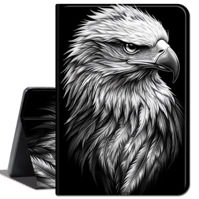 Case for 6.8" Kindle Paperwhite (11th Generation-2021) and Kindle Paperwhite Signature Edition,Slim Lightweight Smart Shell Stand Cover with Auto Wake/Sleep,Black White Eagle