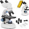 40X-1000X Compound Binocular Microscope with LED Illumination, Double Layer Mechanical Stage & Phone Holder for Home Educational Use view 1