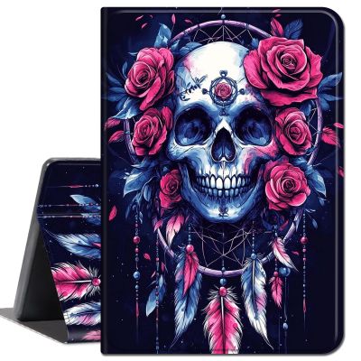 Case for 6.8" Kindle Paperwhite (11th Generation-2021) and Kindle Paperwhite Signature Edition,Slim Lightweight Smart Shell Stand Cover with Auto Wake/Sleep,Dream Catcher/Skull