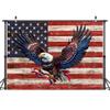 10x8 ft 4th of July Independence Day Backdrop Flag Eagle Memorial Veterans Day Photography Background Holiday Independence Day Banner Patriotic Decorations and Supplies for Home Party view 3