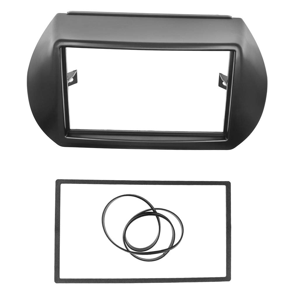 Double Din Fascia Compatible with Nemo Bipper Fiat Fiorino Qubo 2008+ Radio DVD Stereo CD Panel Dash Kit Trim Fascia Plate(178x98mm)