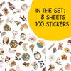 100pcs Vintage Aesthetic Stickers, Journaling Sticker for Women Waterproof Decals for Water Bottles Laptop Luggage Computer Scrapbooking Teens Adults Girls view 2